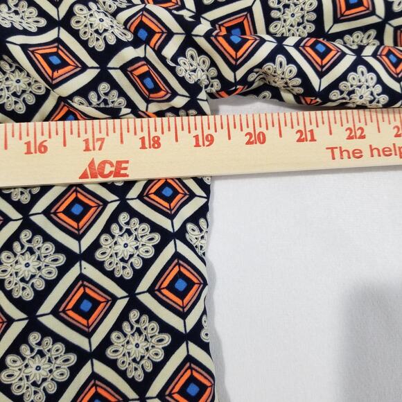 Harper Dress Size Large Shift Beaded Boho 3/4 Sleeve Geometric Batik Pattern - Picture 8 of 13